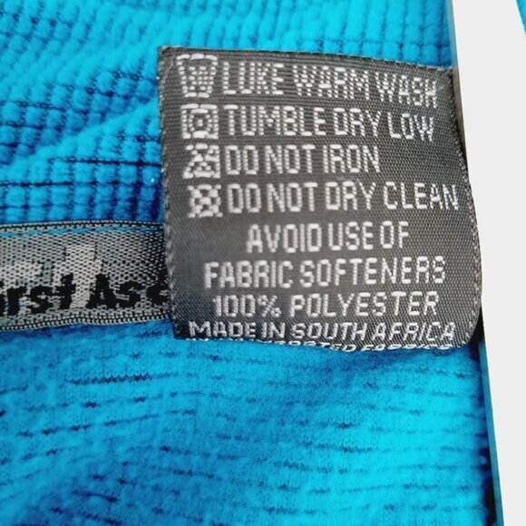 FIRST ASCENT Sweatshirt Waffle Texture Sweater Top Blue Sz XL - Picture 8 of 8